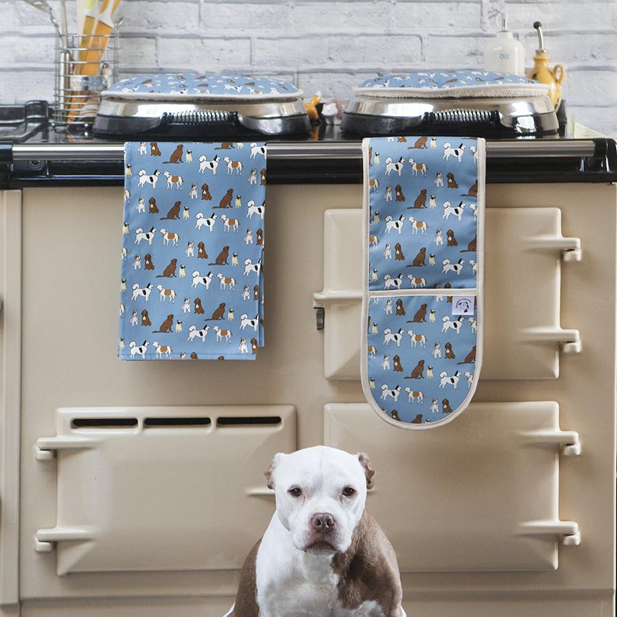 Dog print tea towels sale