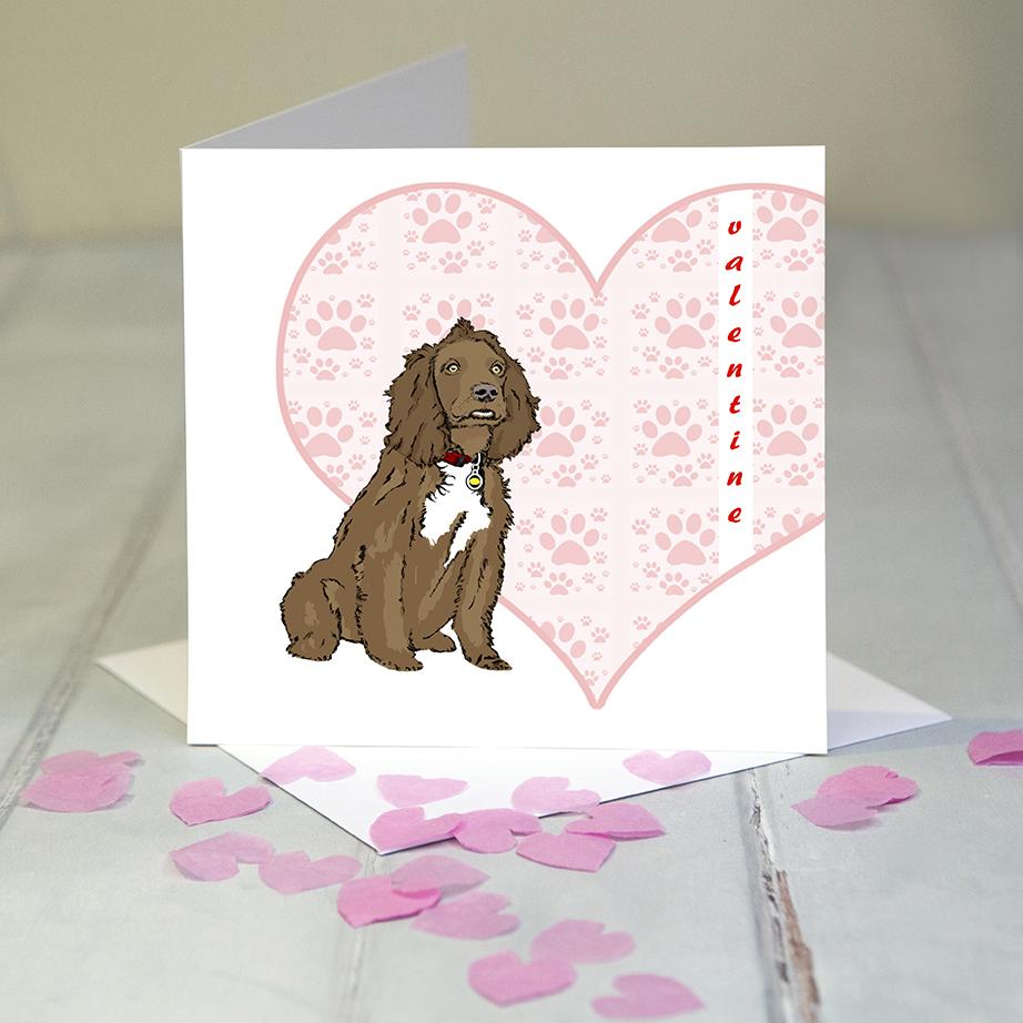 Cocker spaniel valentines card