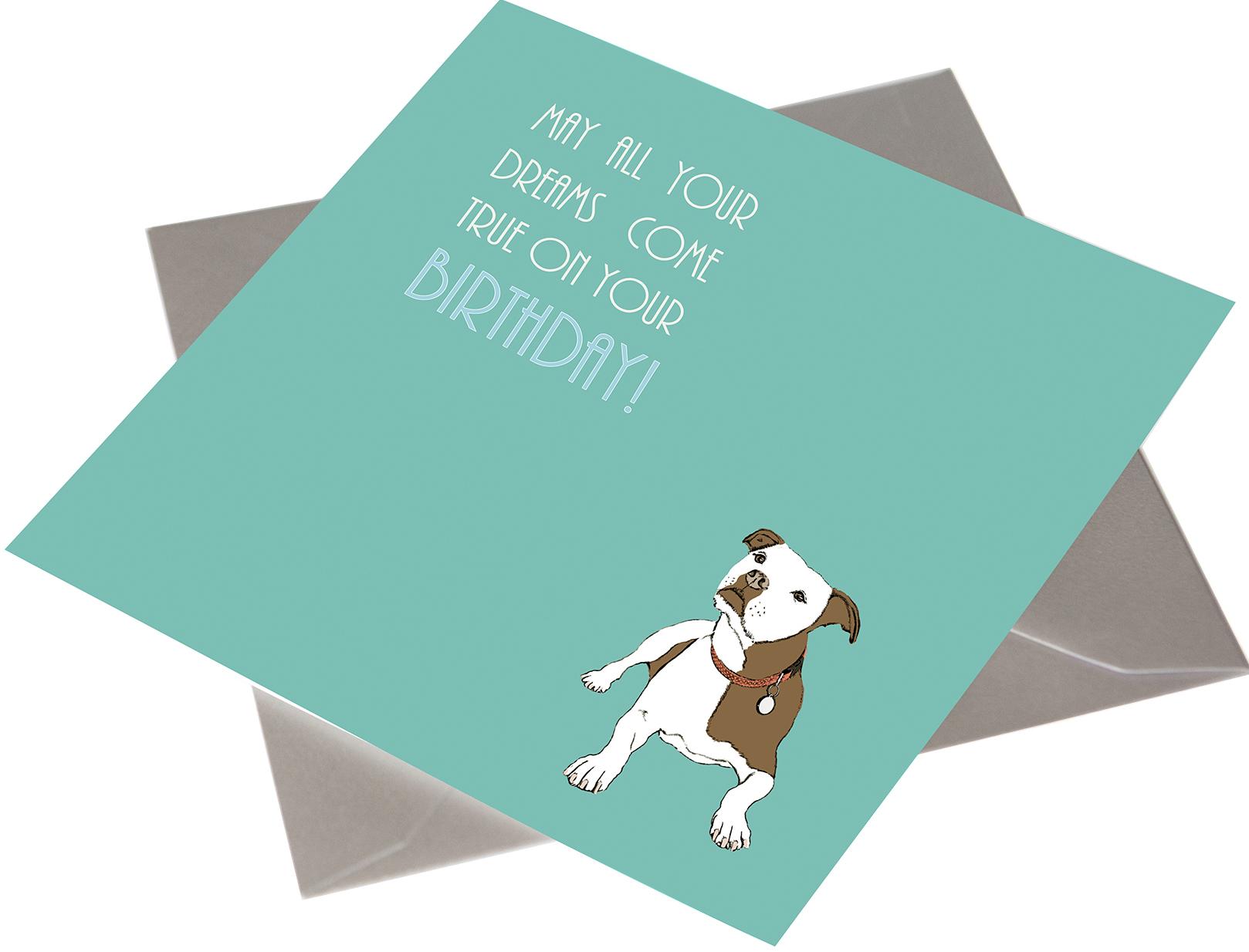 Staffordshire Bull Terrier Birthday card