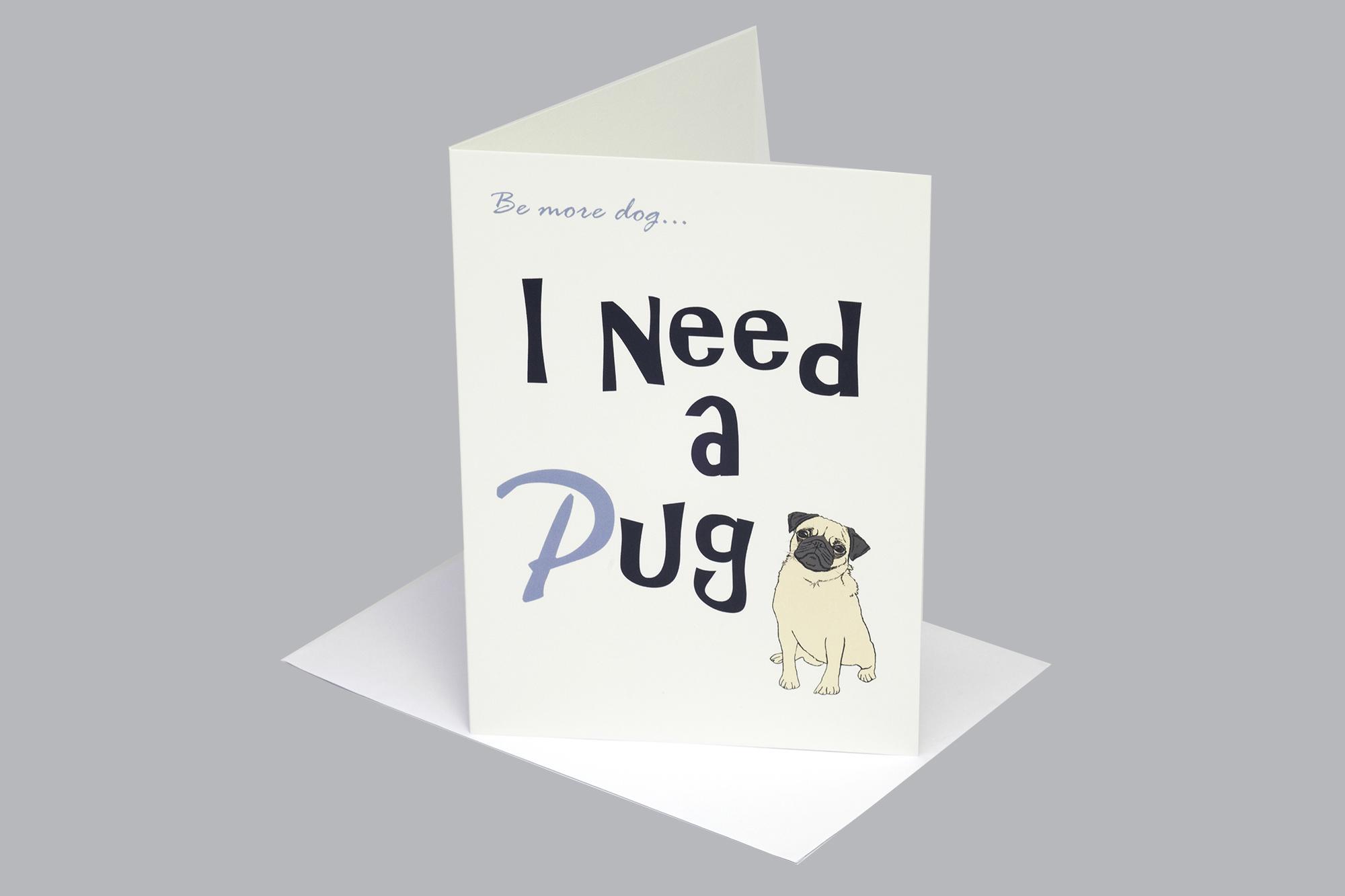 Pug Greetings card