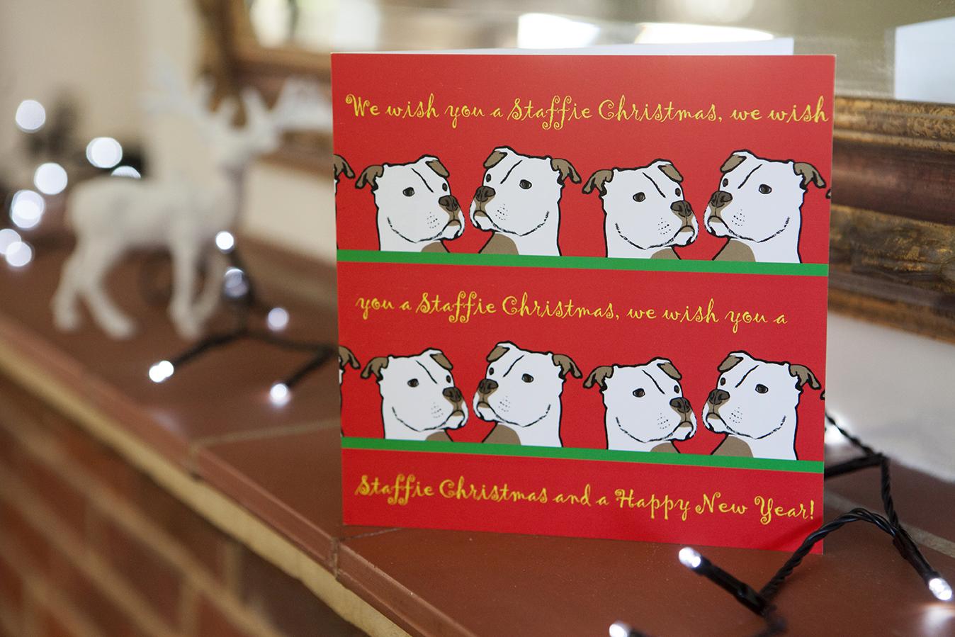 Staffie Christmas Card