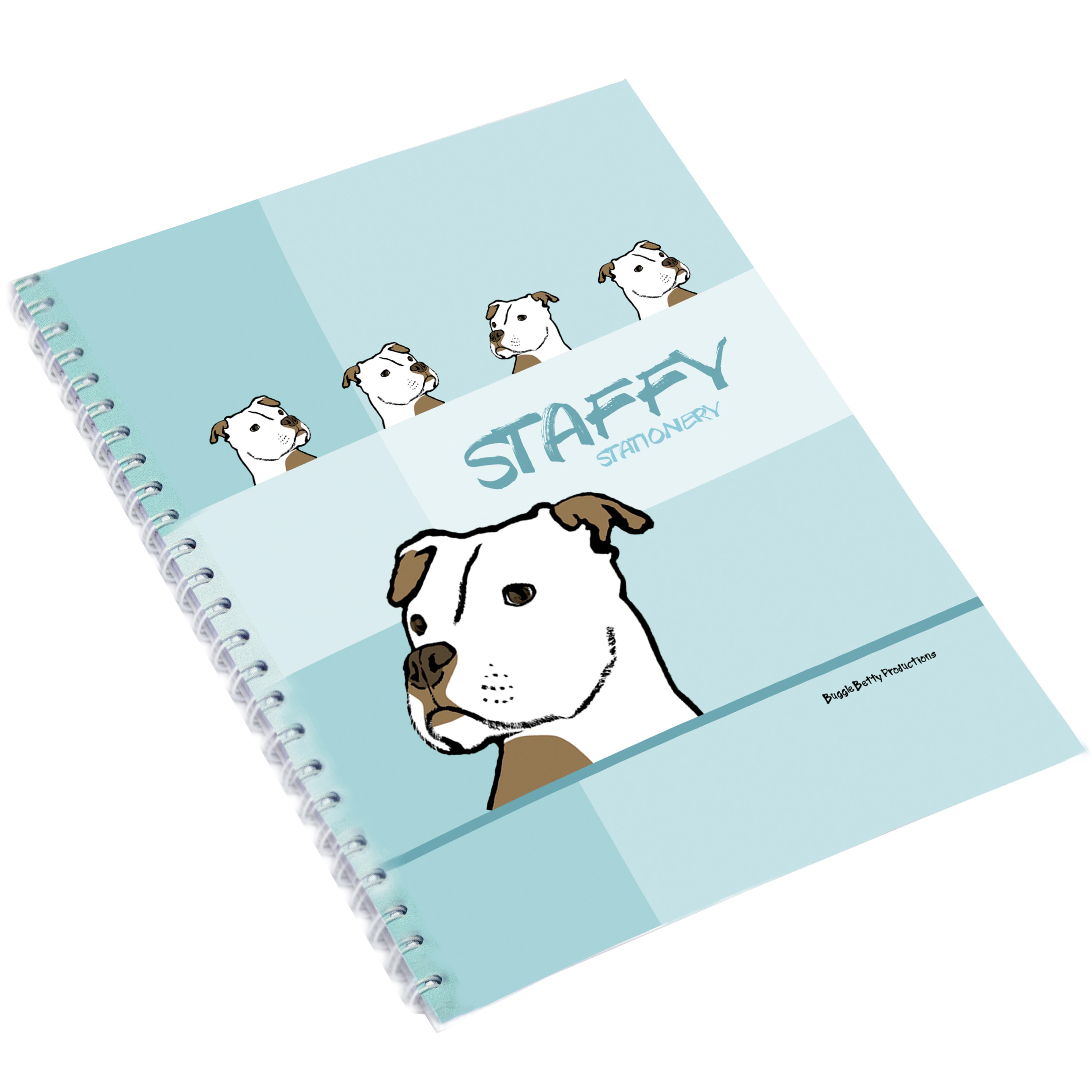 Staffie Notepad - Staffordshire Bull Terrier Notebook - Staffy Notebook