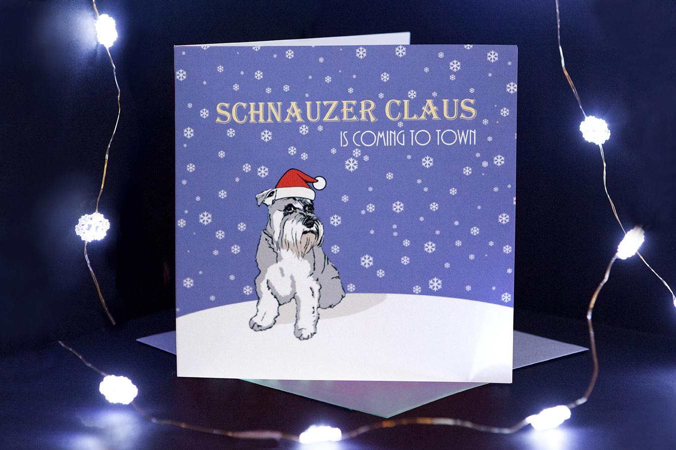 Schnauzer Christmas Card