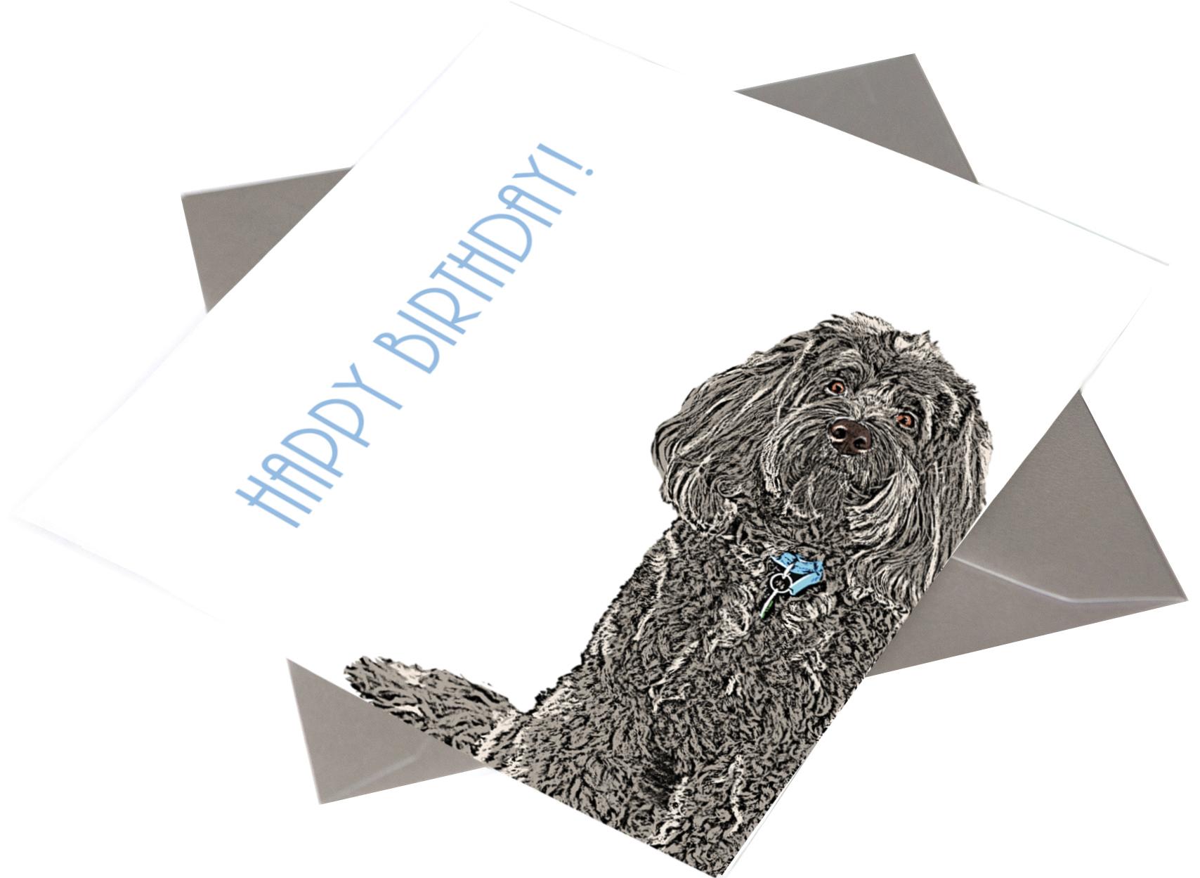 Labradoodle Birthday Card