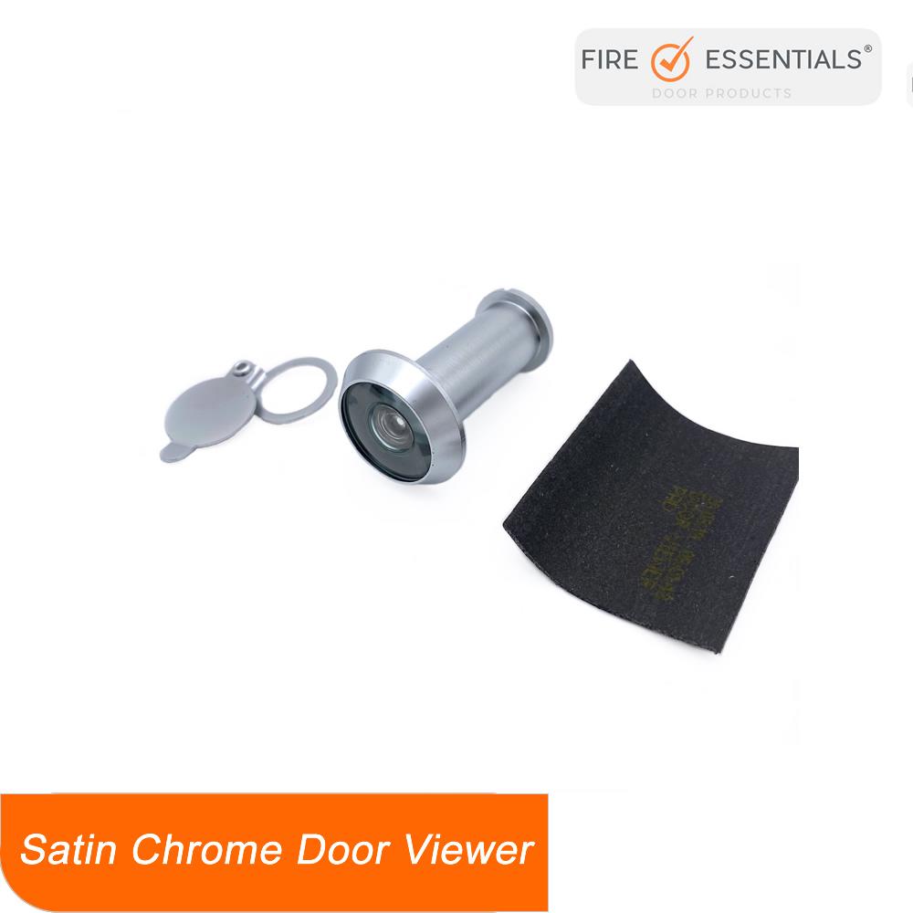 Fire Essentials Satin Chrome Door Viewer