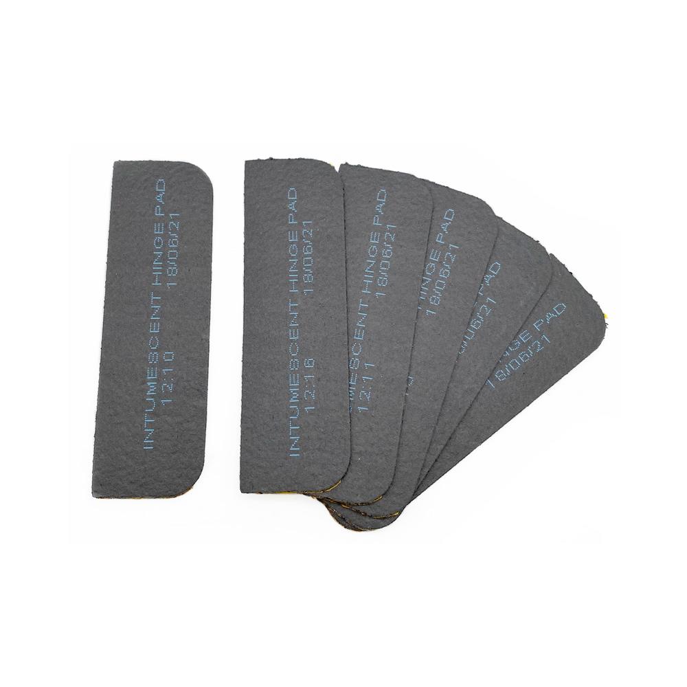 6 Pack of Radius graphite 100 x 30mm intumescent hinge pads