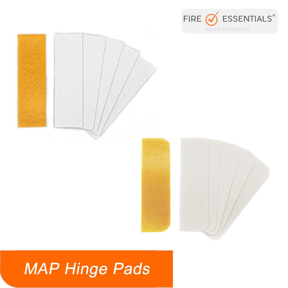 Map interdens intumescent hinge pads