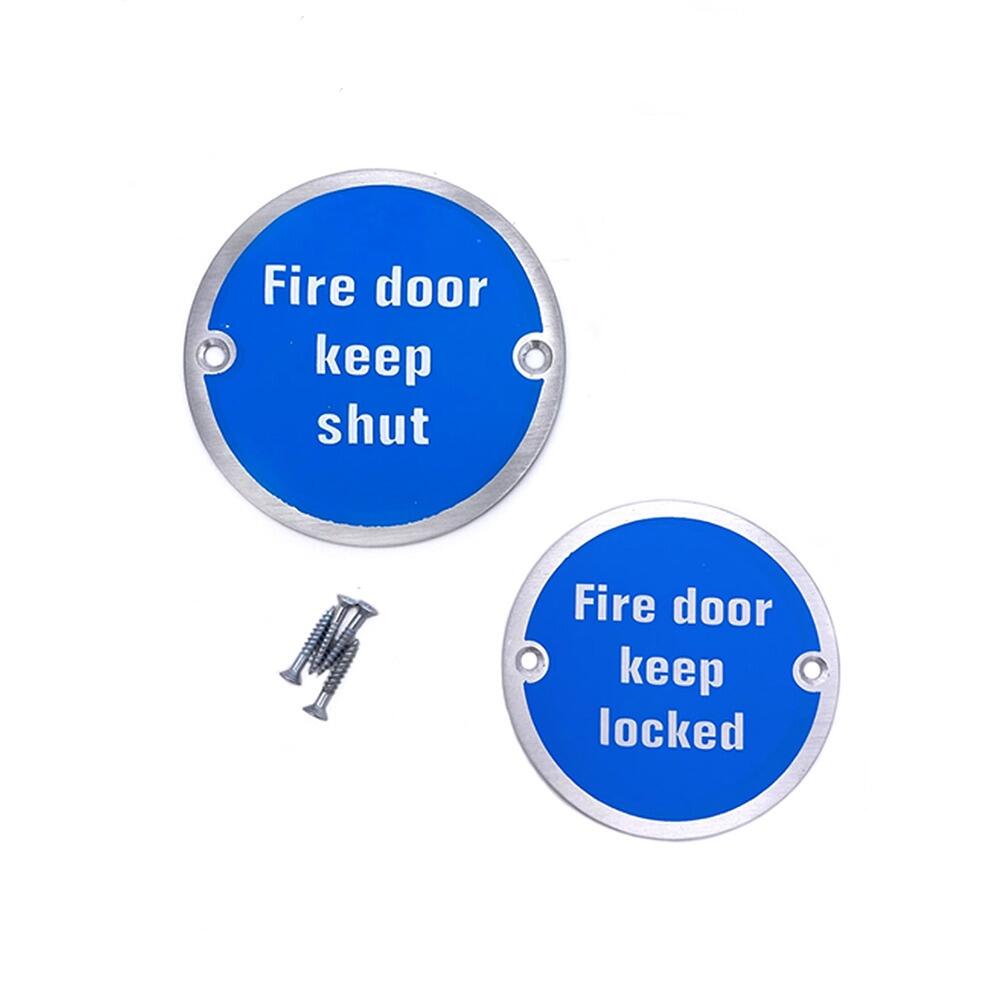 SAA Metal Round Fire Door Keep Locked Fire Door Keep Shut bulk packs