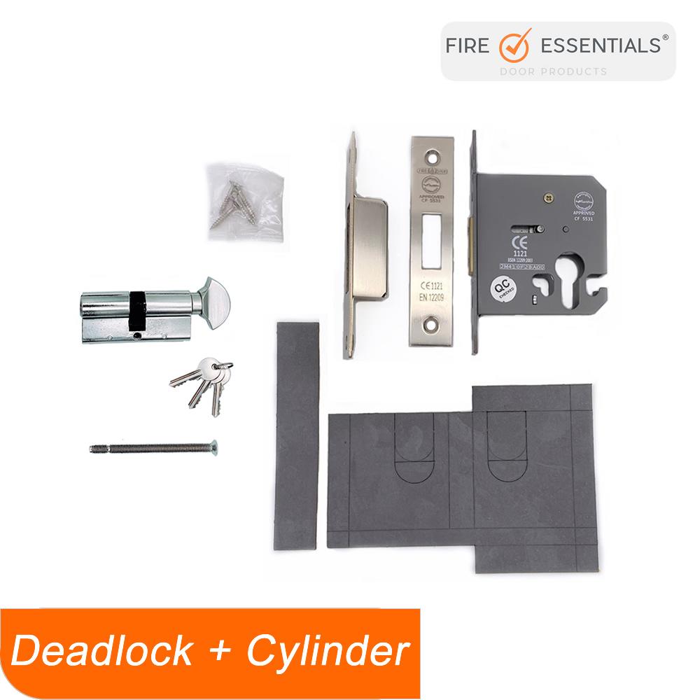 FD30 Fire Essentials Deadlock and Cylinder Thumbturn Door Pack
