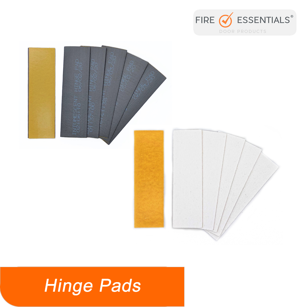 Intumescent hinge pads available in either MAP or Graphite material. FREE delivery and data sheets.