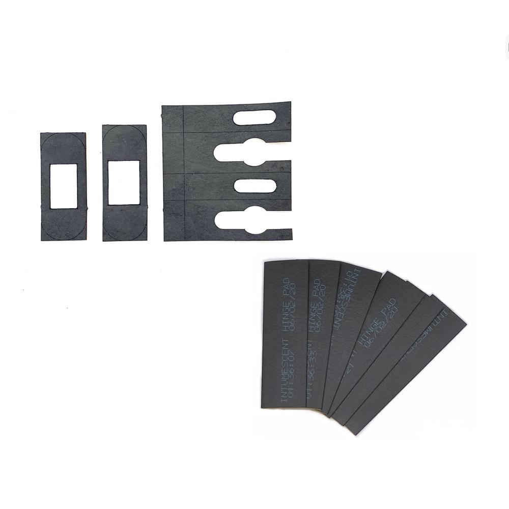 Fire Essentials 75 x 18mm Intumescent Hinge Pad and 64/76mm Latch Pad set