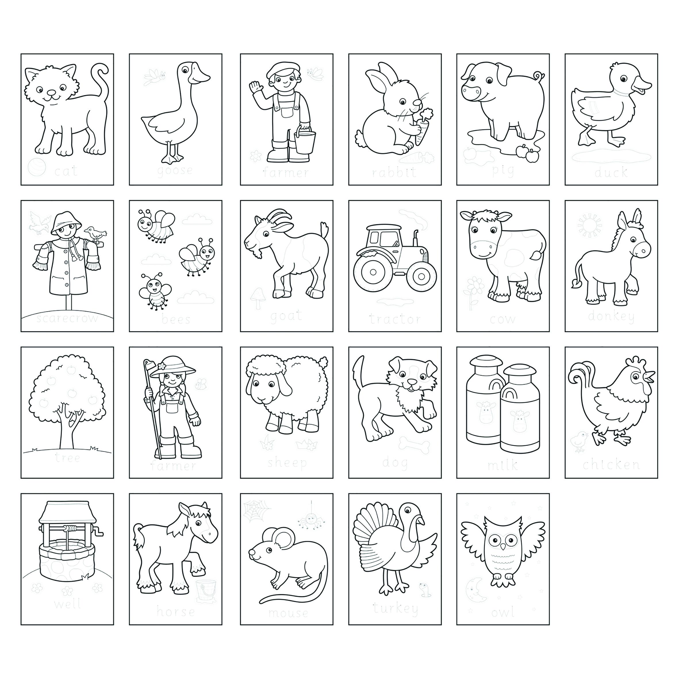 Farmyard Colouring Book page