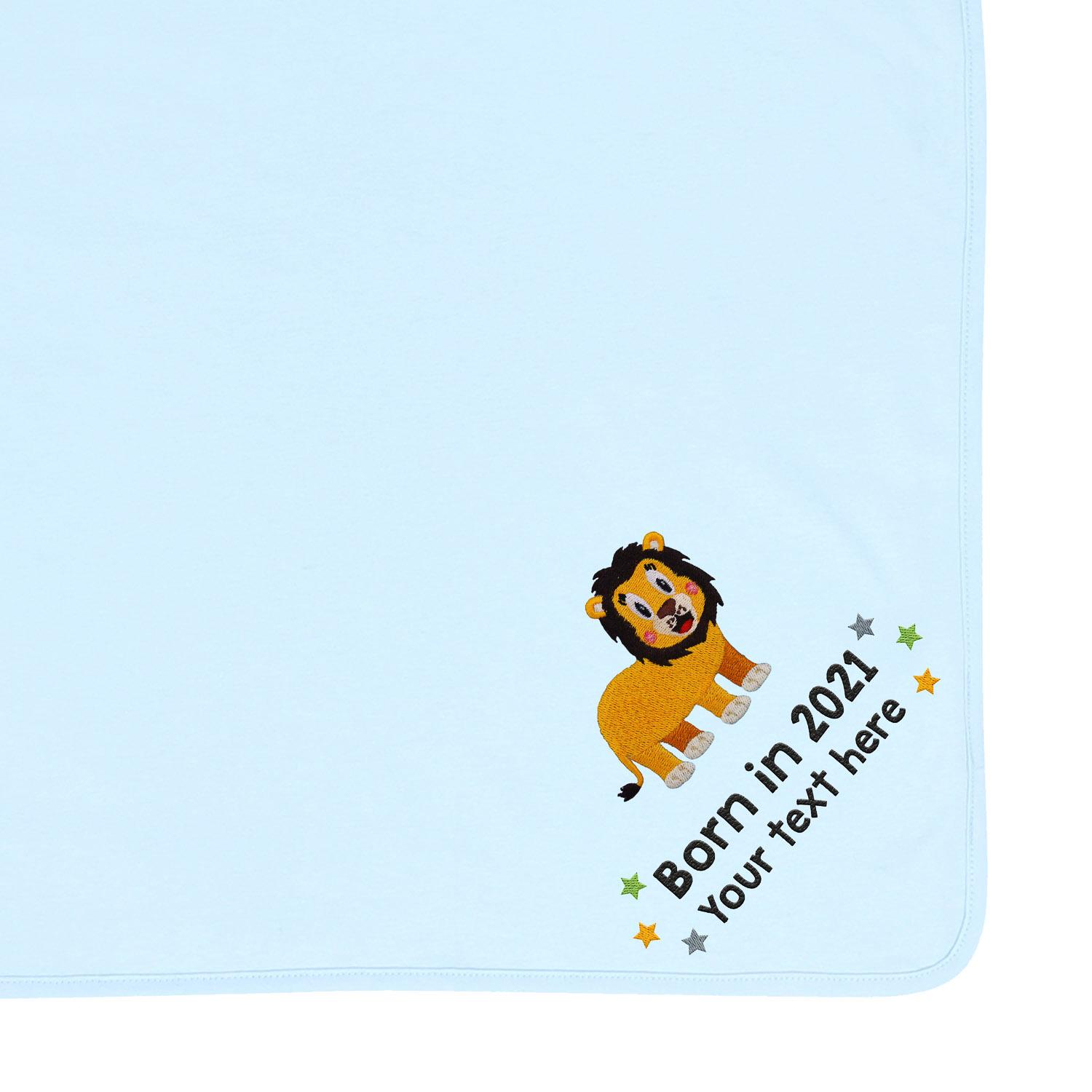 Born In 2021 Personalised Lion Blanket   Lw900b21db010 