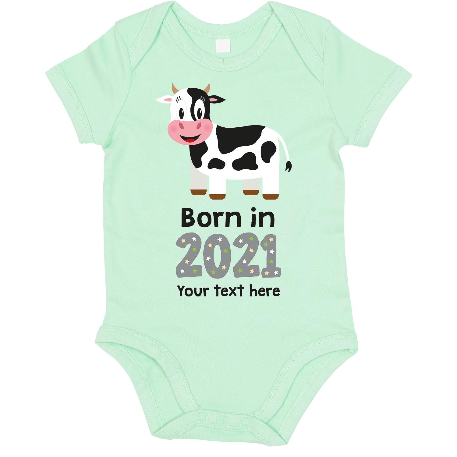 Born in 2021 Personalised Cow Bodysuit