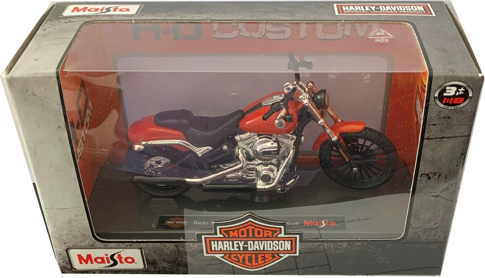 Harley Davidson 2016 Breakout in orange 1:18 scale model from Maisto