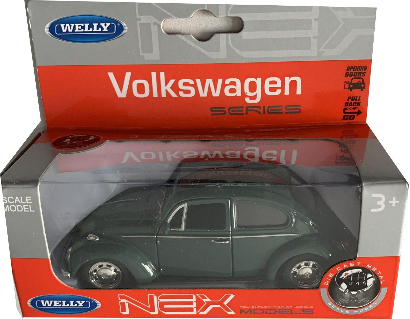 VW Beetle in green 1:34 - 1:39 scale diecast model from Welly