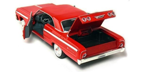 Chevrolet Impala 1964 in red 1:24 scale diecast model from Motormax, MMX73259R