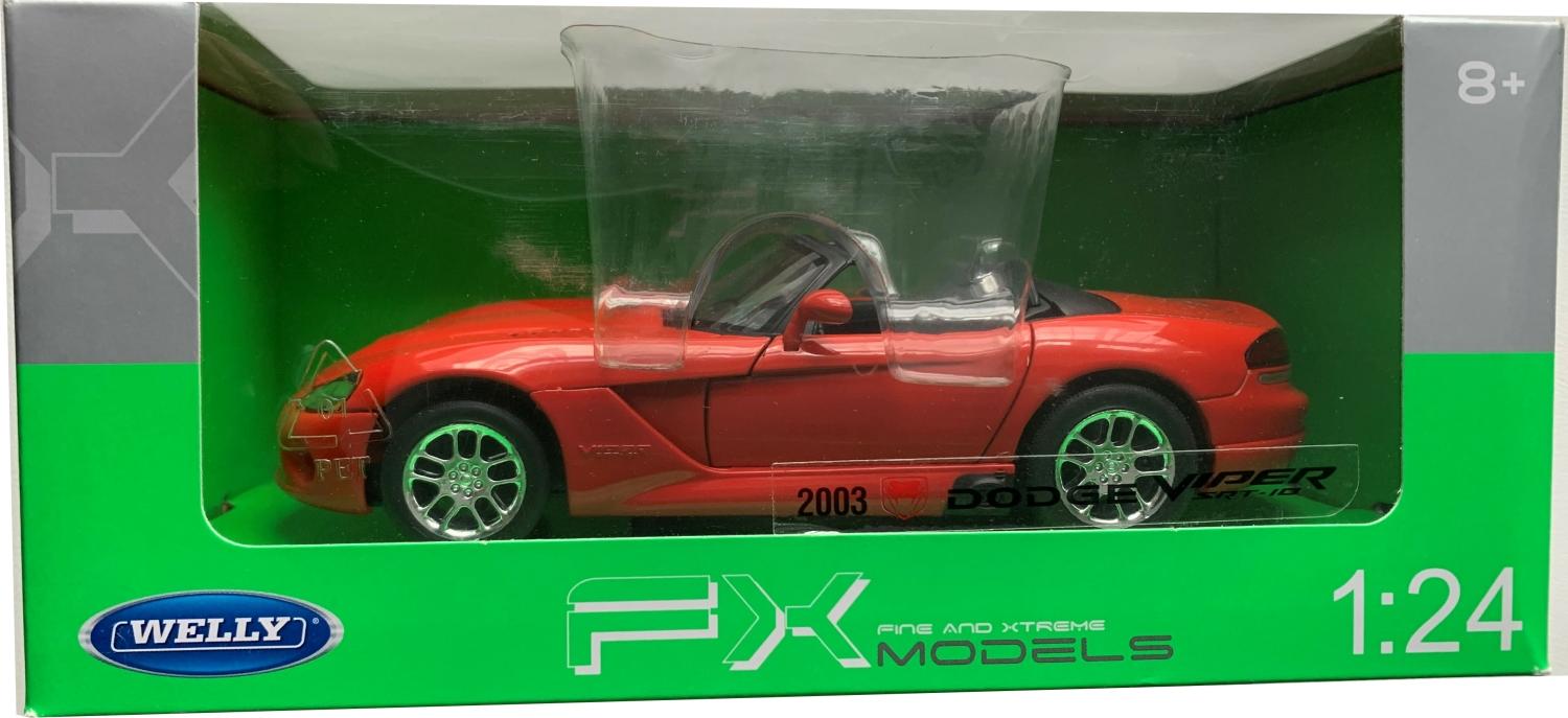 Dodge Viper SRT 10 2003 in red 1:24 scale model from Welly