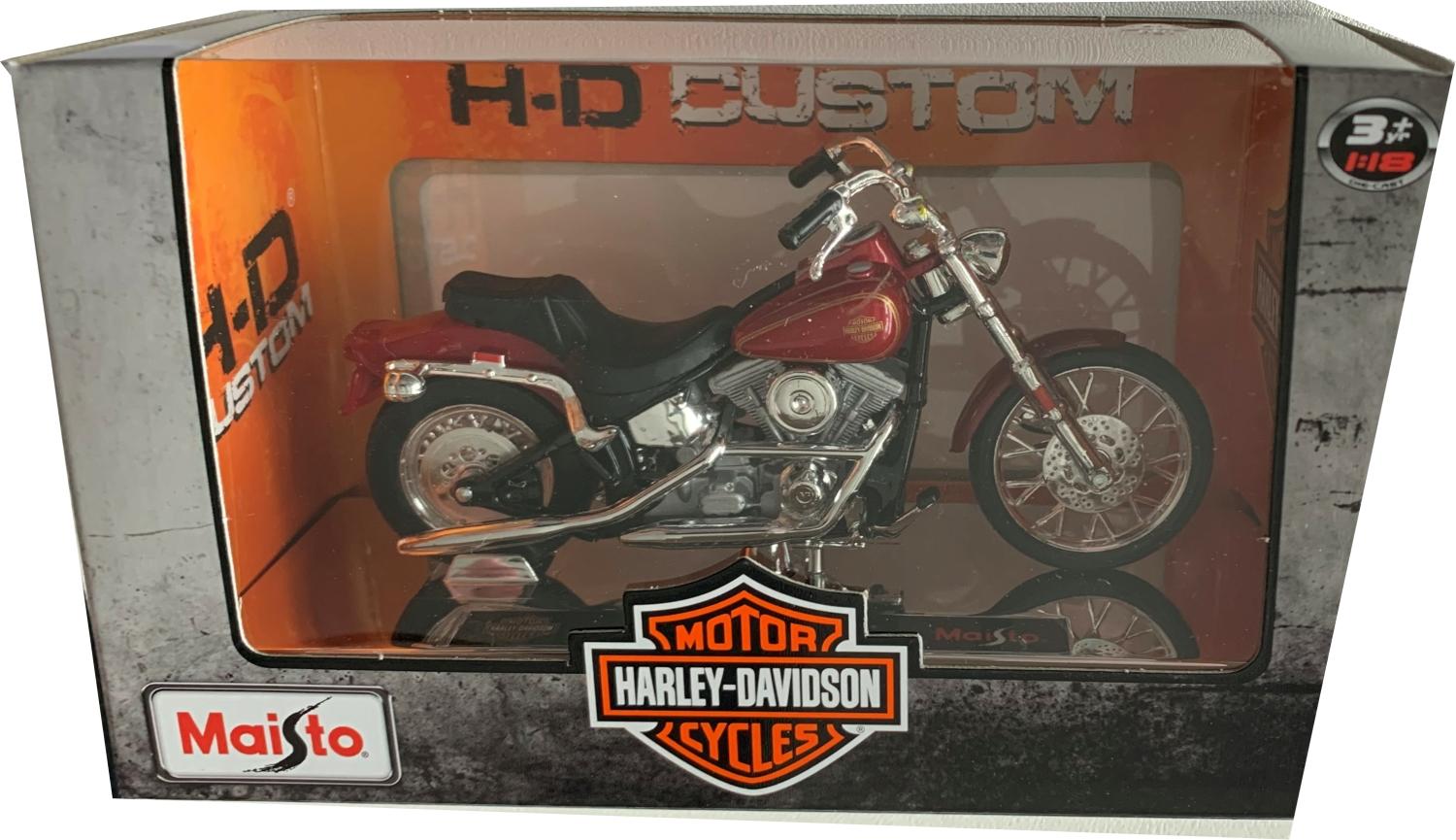 Harley Davidson 1984 FXST Softail in red 1:18 scale model from Maisto
