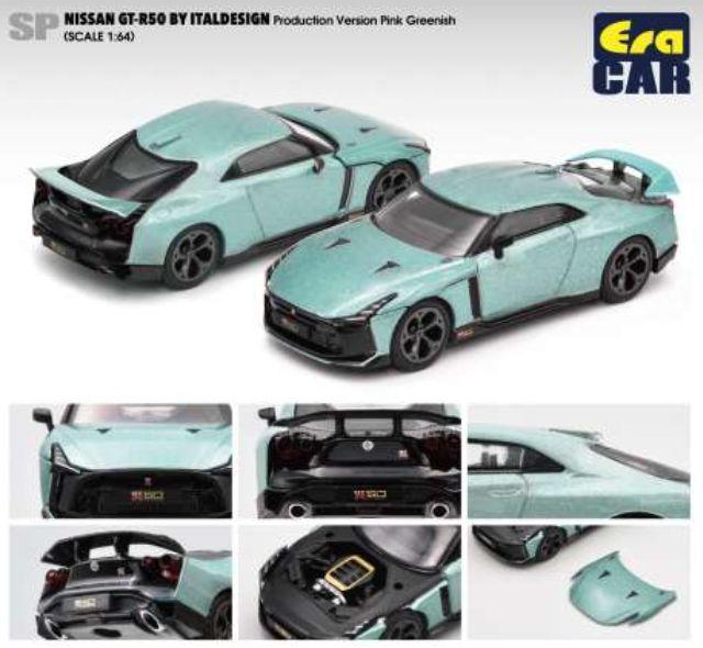 issan GT-R50 by Italdesign 2021 in Pink Greenish 1:64 scale model from era car