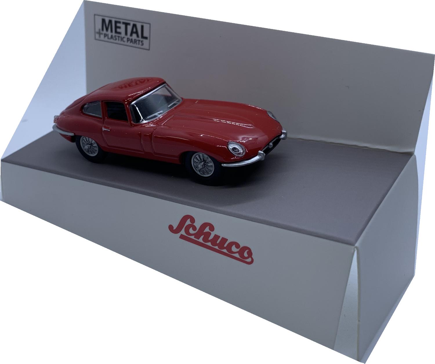 Jaguar E Type Coupe in red 1:64 scale model from Schuco