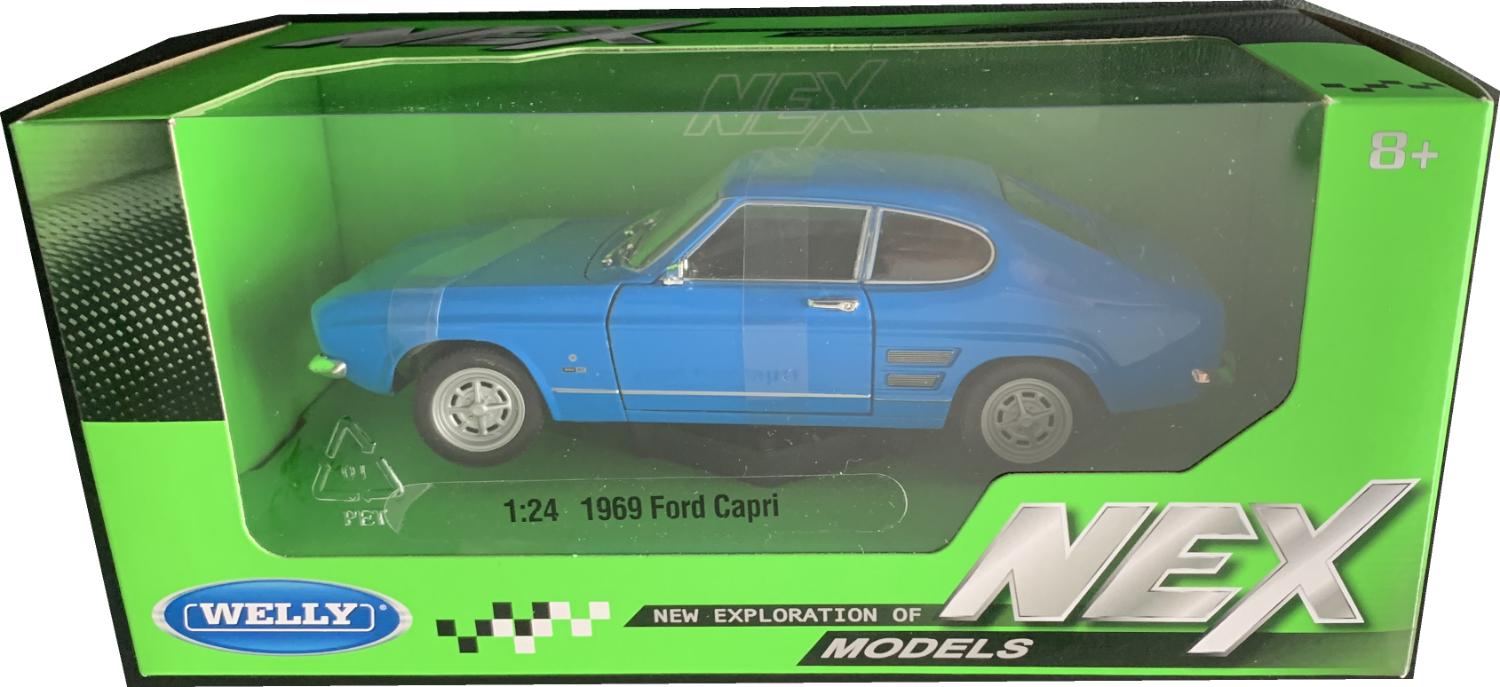 Ford Capri GT 1969 in blue 1:24 scale model from Welly