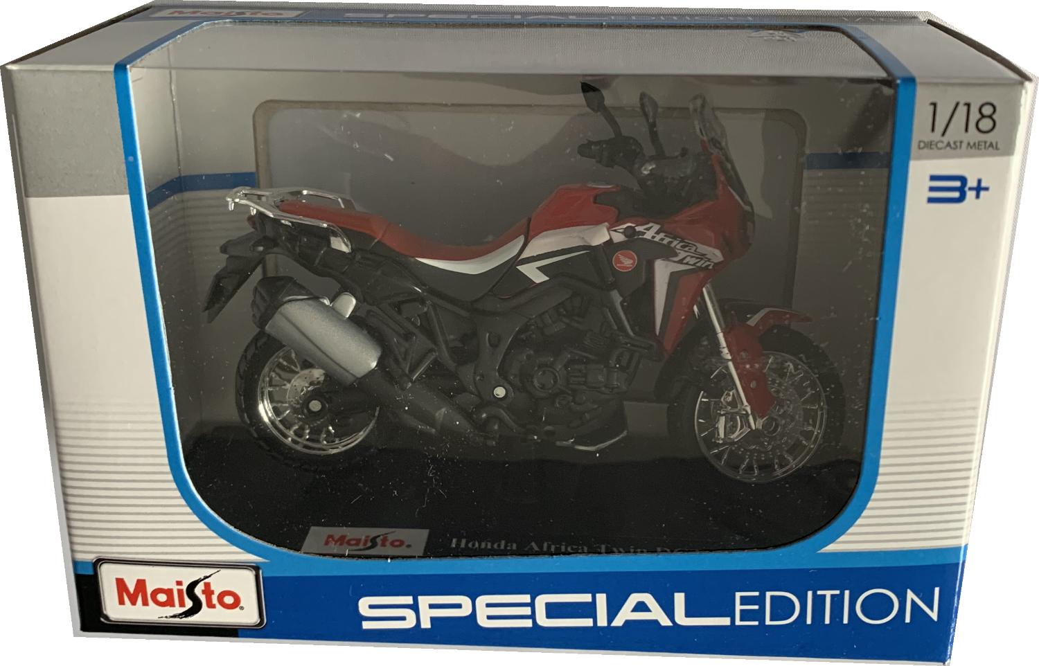 Honda Africa Twin DCT in red / black / white 1:18 scale model from Maisto, 16910