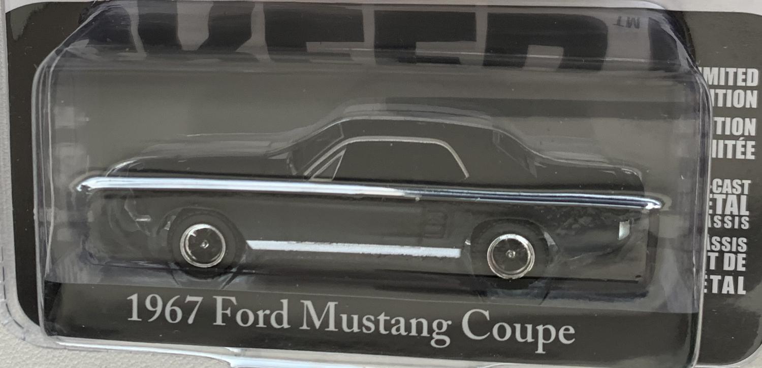 From the Film 'Creed II', 1967 Ford Mustang Coupe in matt black 1:64 scale model from Greenlight, limited edition model