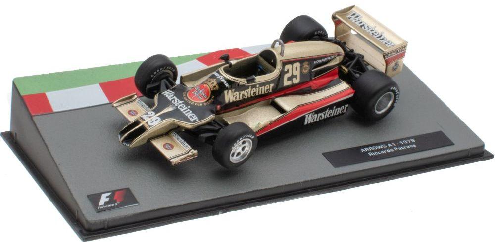 Highly detailed model of the Arrows A18 1979 F1 car that was driven by Riccardo Patrese.  The model is perfect in every tiny details of the original single-seater, livery, colours, decals, decals*, drivers name, aerodynamic appendages, engines and mechanical parts, right down to the detailing in the cockpit including steering wheel, seat and even seatbelts.