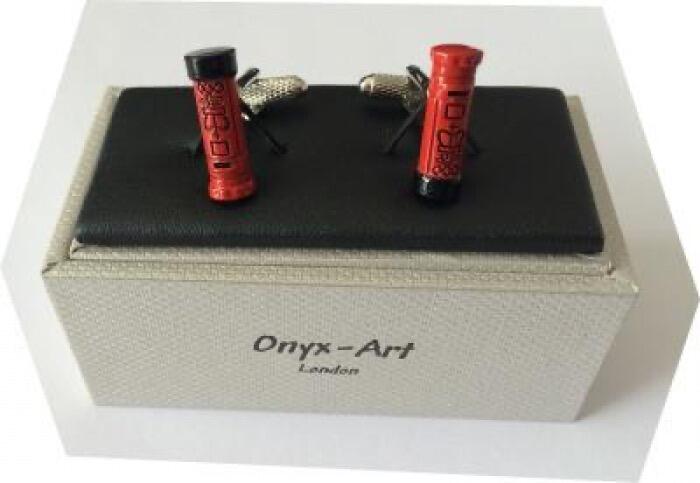 Mens Designer Fashion Cufflinks - Post Box from Onyx-Art presented in gift box