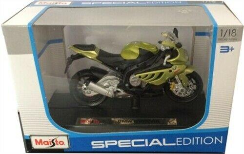 BMW S1000RR in metallic green / black 1:18 scale model from Maisto