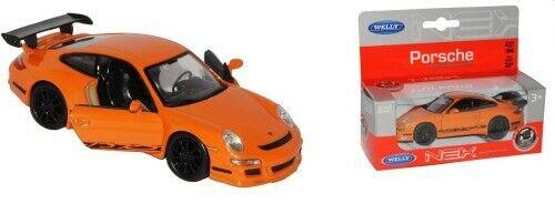 Porsche 911 (997) GT3 RS in orange 1:34 - 1:39 scale model from Welly