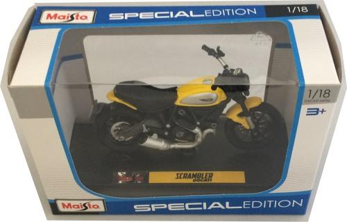 Ducati Scrambler in yellow / black 1:18 scale from Maisto