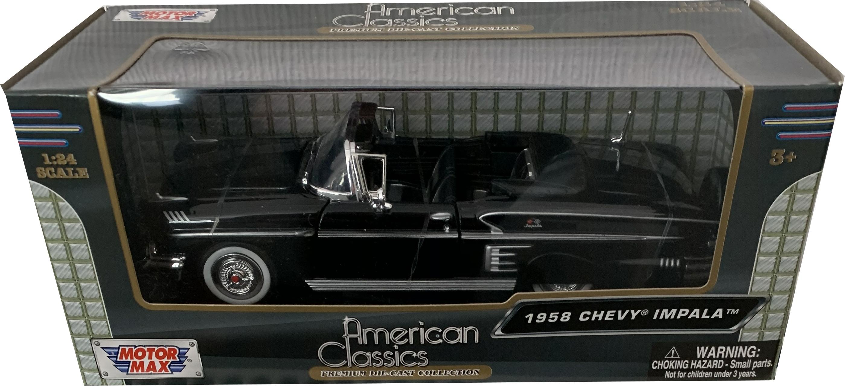 Chevrolet Impala, opentop 1958 in black 1:24 scale model from motormax
