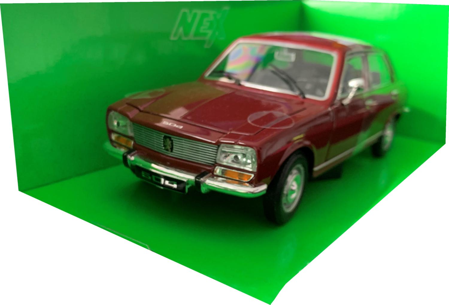 Peugeot 504 1975 in maroon 1:24 scale model from Welly
