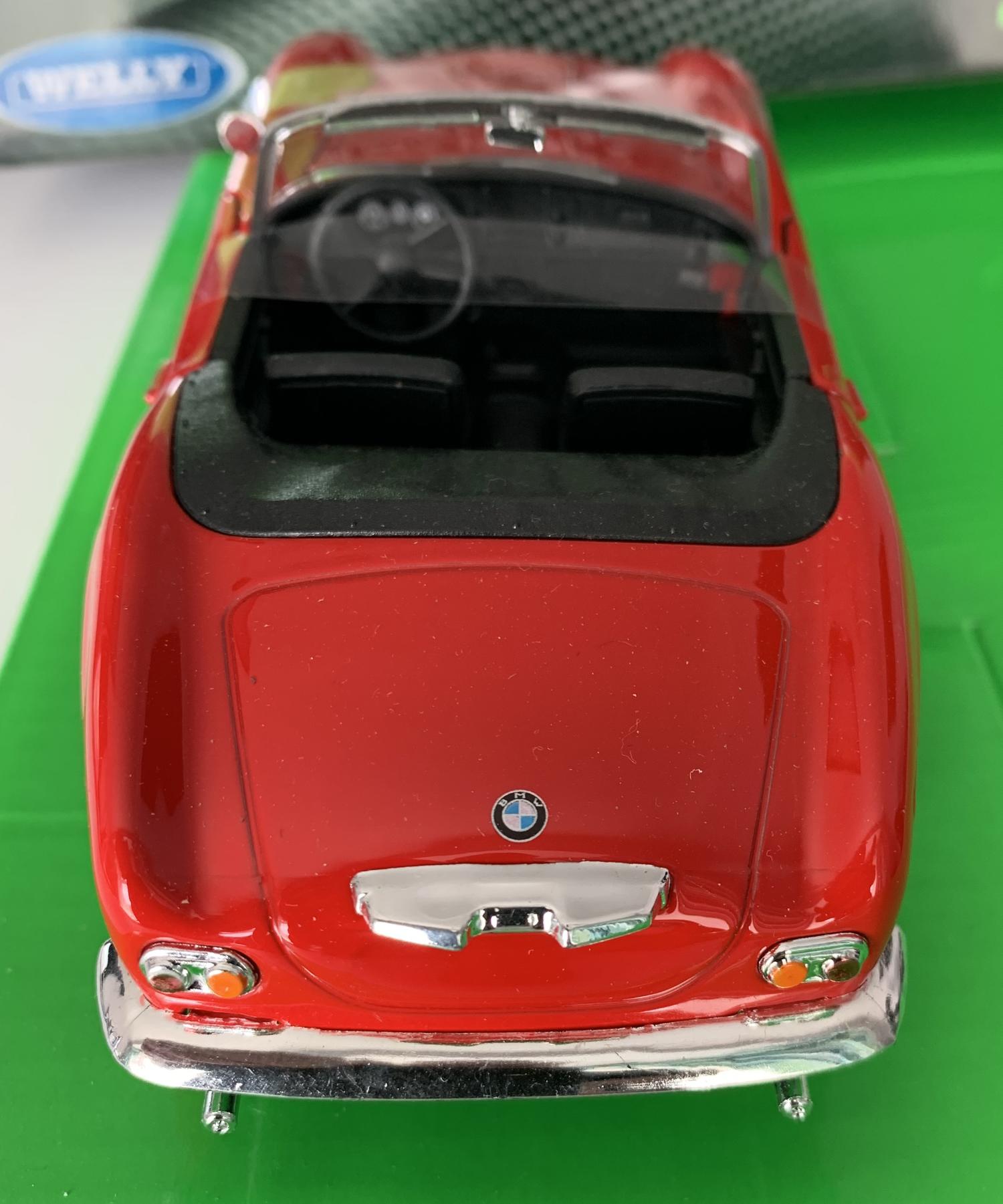 BMW 507  convertible open  top, in red 1:24 scale model from Welly