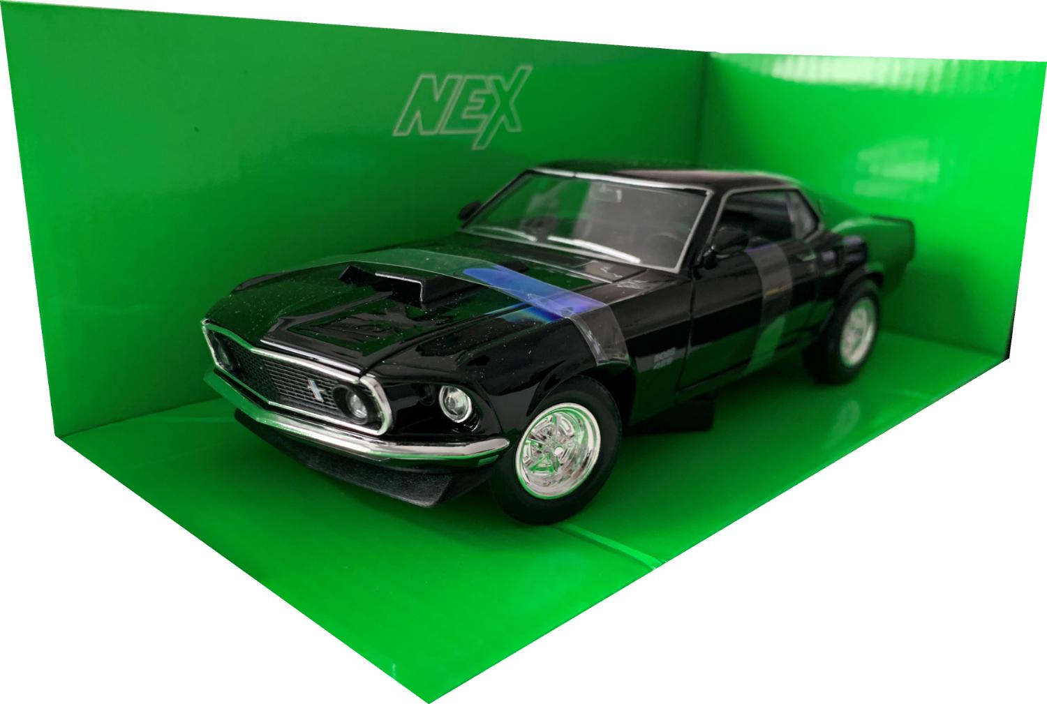 Ford Mustang Boss 429 1969 in black 1:24 scale model from Welly