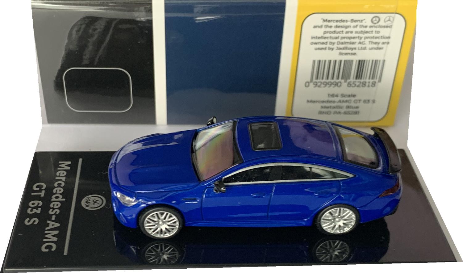 Mercedes AMG GT 63 S in metallic blue 1:64 scale model from Paragon Models