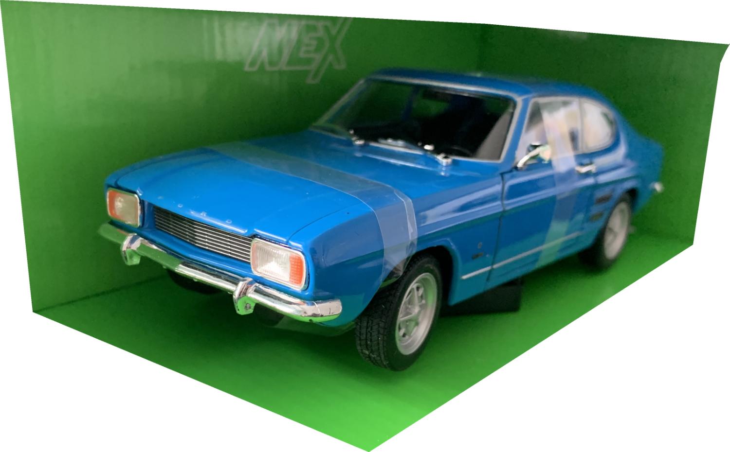 An excellent production of the Ford Capri GT with high level of detail throughout, all authentically recreated. Model is mounted on a removable plinth and presented in a window display box. The car is approx. 17 cm long and the presentation box is 24 cm long