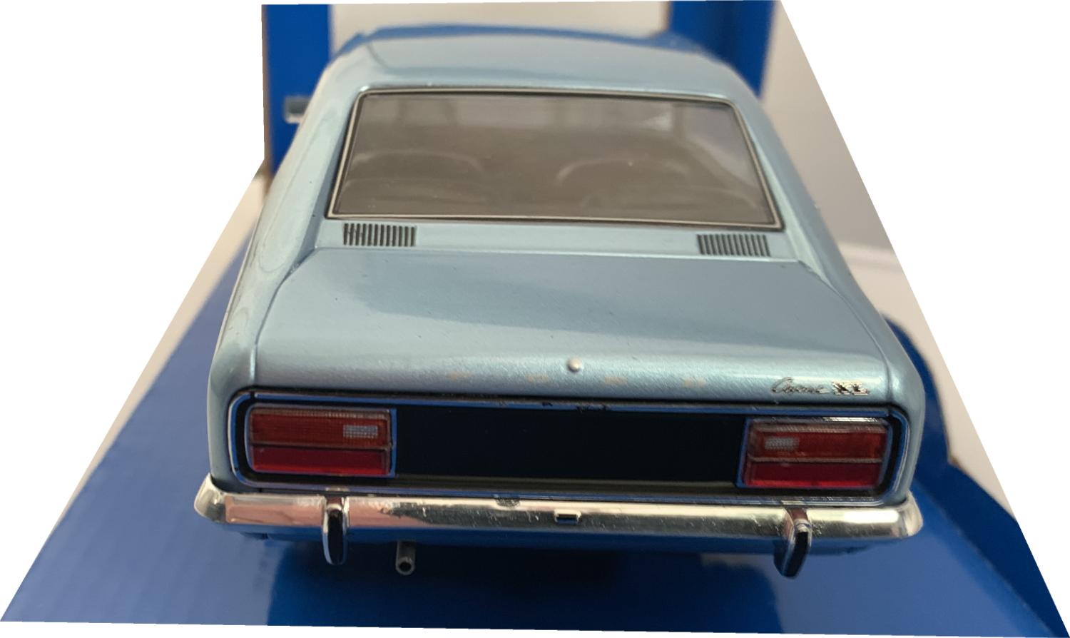 A very good representation of the Ford Capri 1600XL decorated in metallic light blue