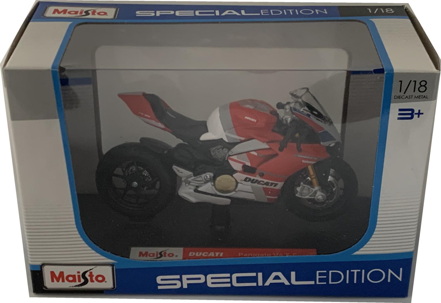 Ducati Panigale V4 S Corse in red, white and grey 1:18 scale model from Maisto