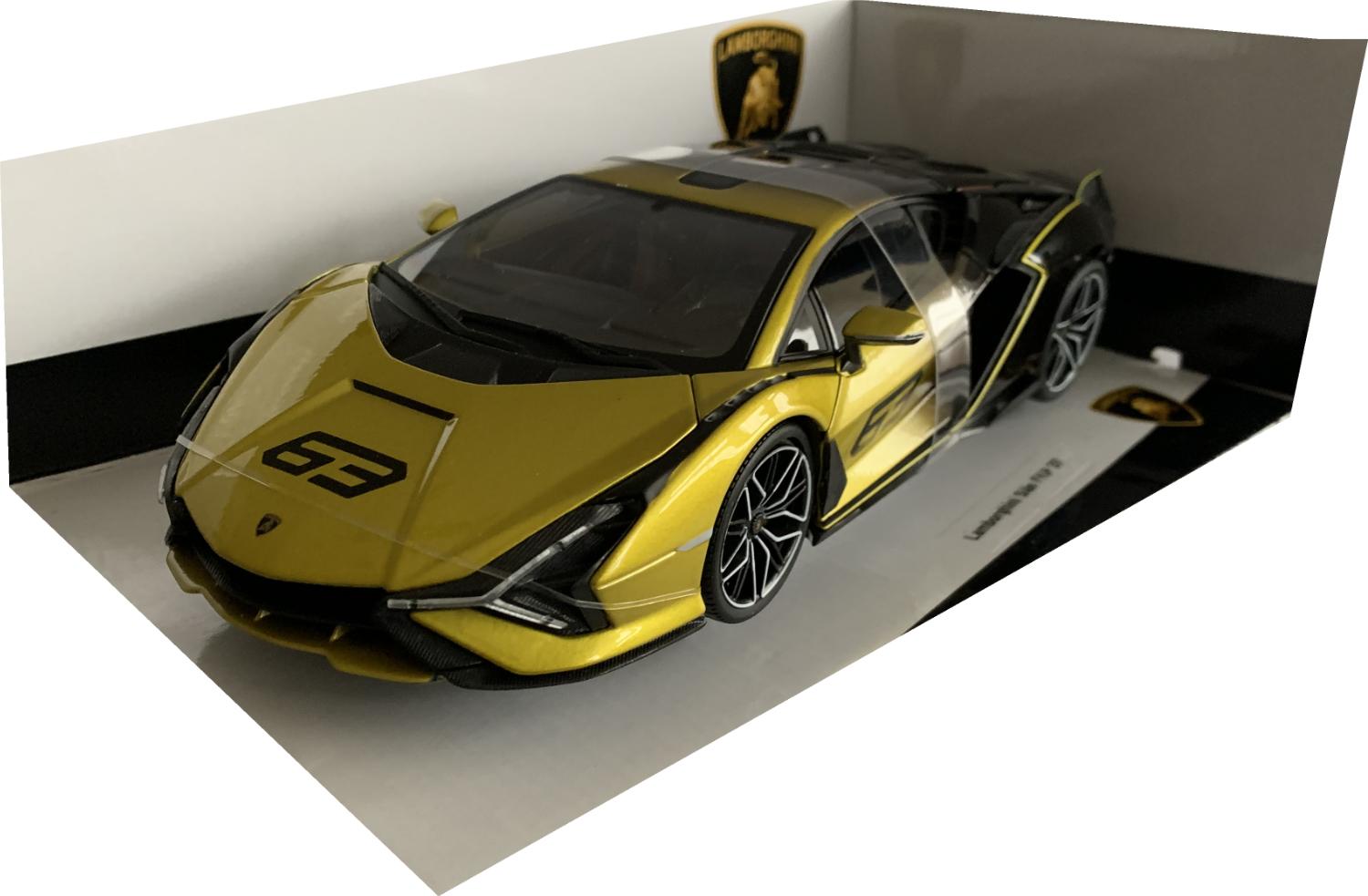 Bburago Lamborghini Sian Fkp 37 #63 Yellow Fade Colour 2020 1:18 Modelo Bburago 