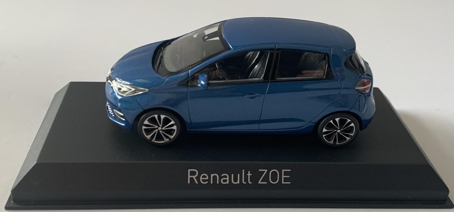 Renault Zoe 2020 in thunder blue 1:43 scale diecast car model from Norev, 517566