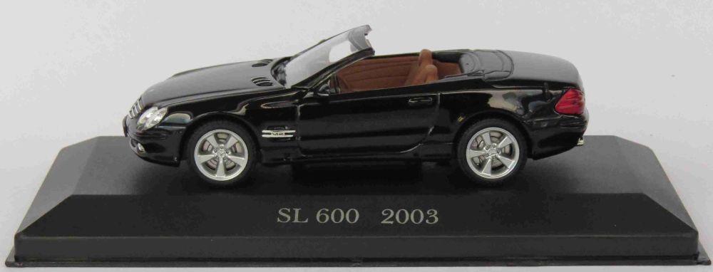 Mercedes Benz SL 600 (R230) 2003 in black 1:43 scale diecast model car, LB52