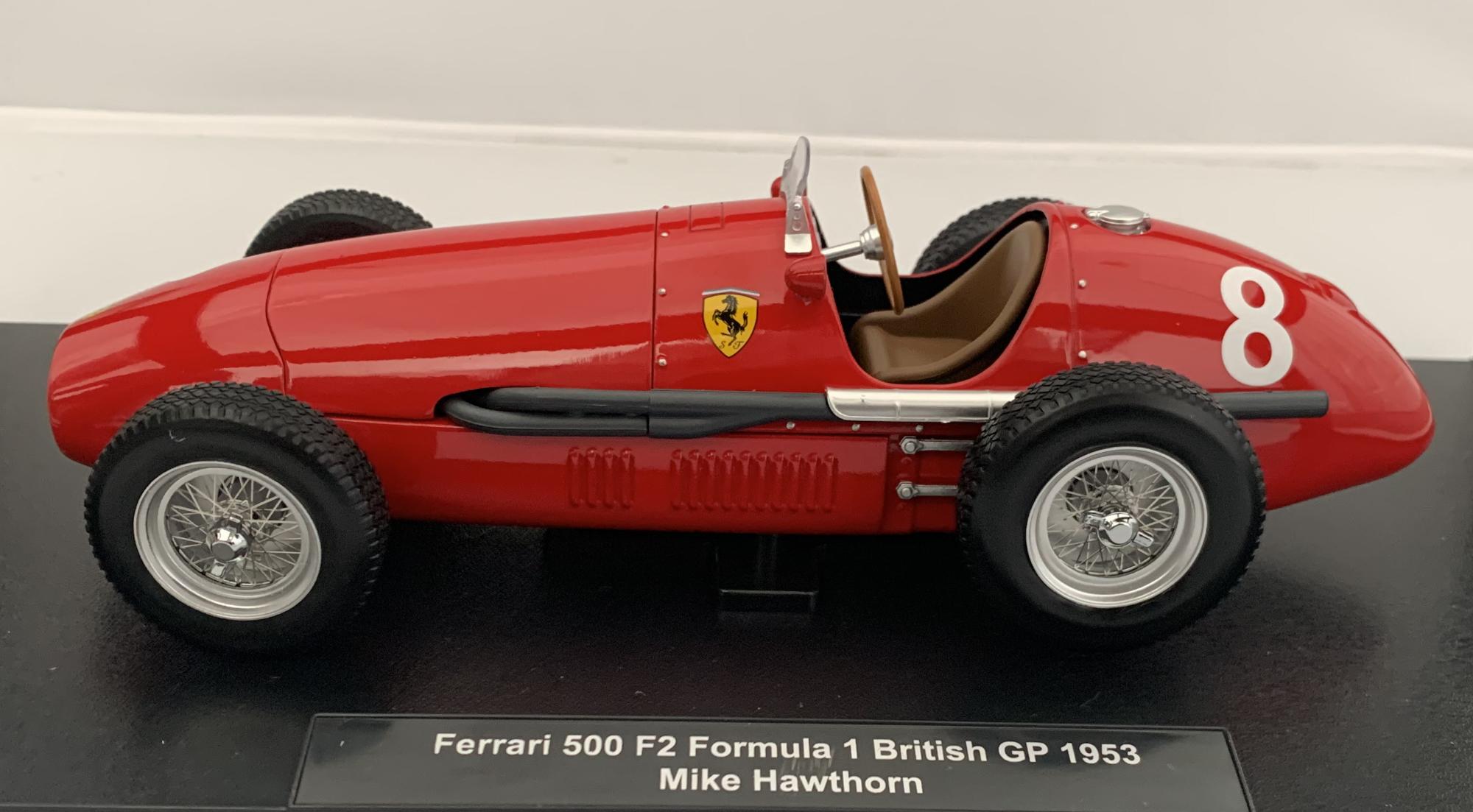 Ferrari 500 F2 #8, British F1 GP 1953, Mike Hawthorne, 1:18 scale