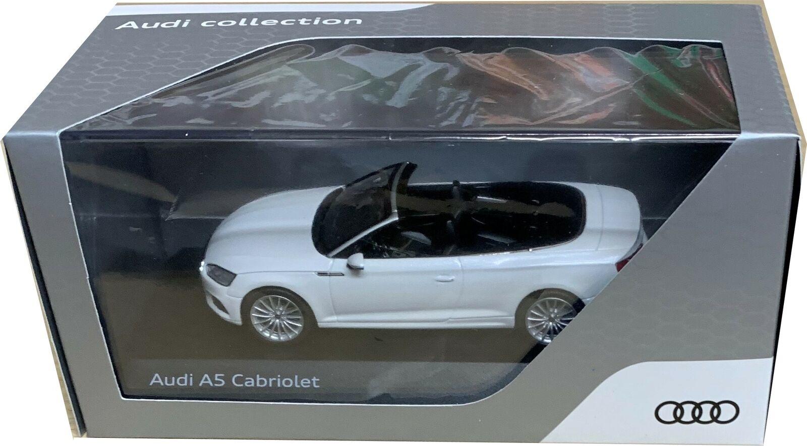 Audi A5 Cabriolet in tofana white 1:43 scale model Audi Collection, Spark