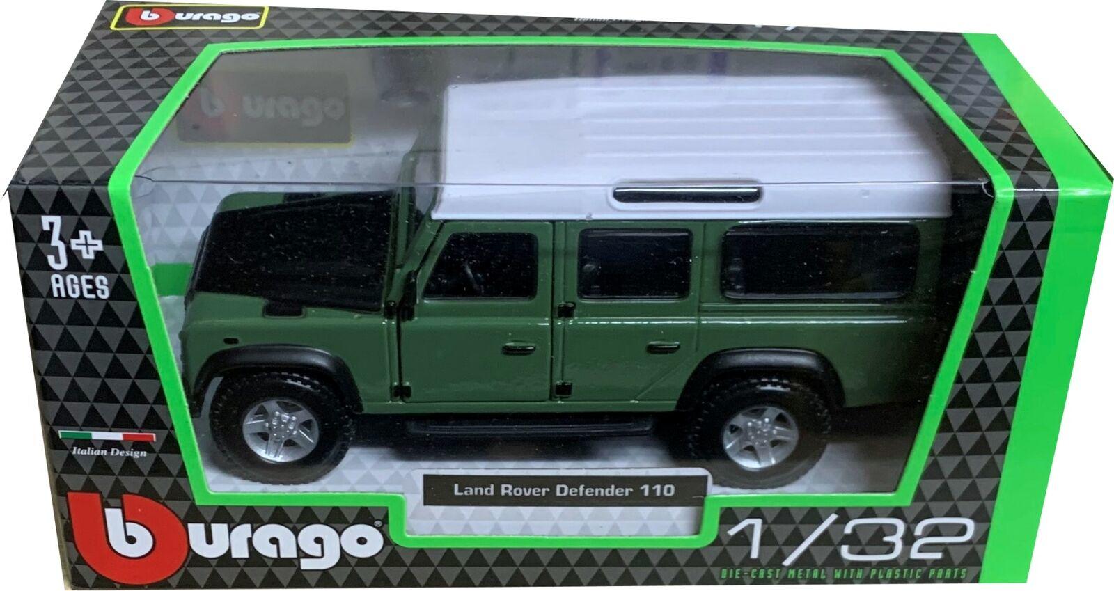 Land Rover Defender 110 in green / white / black 1:32 scale model from Bburago