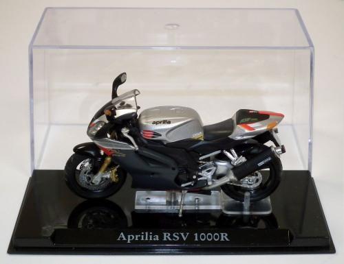 Aprilia RSV 1000R in silver 1:24 scale model from Atlas Editions