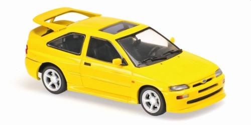 Ford Escort RS Cosworth in yellow 1:43 scale model from maxichamps