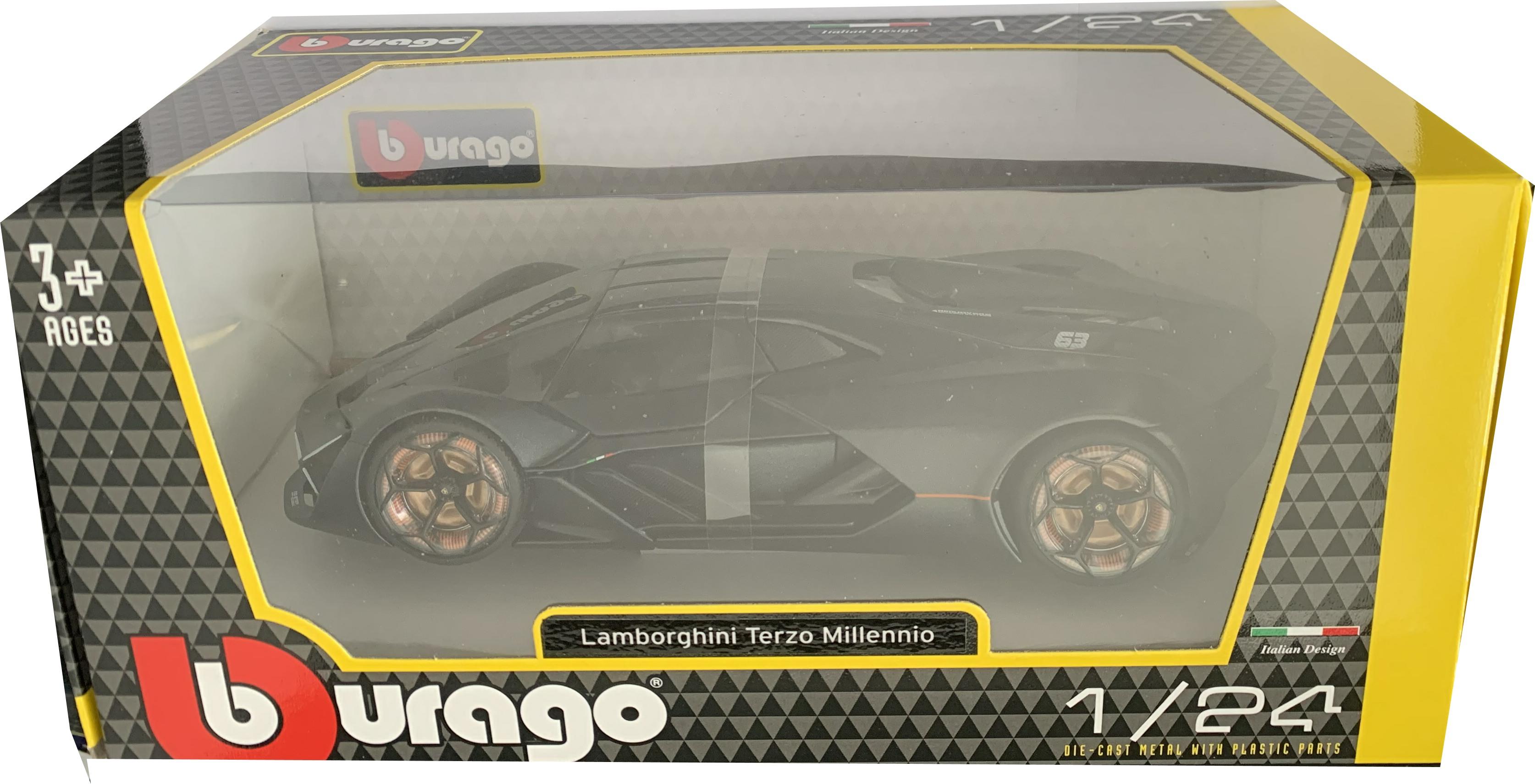 Lamborghini Terzo Millennio in dark grey 1:24 scale model from Bburago